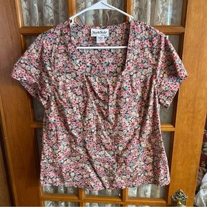 NWOT NorthStyle Floral Blouse - Pink and Green